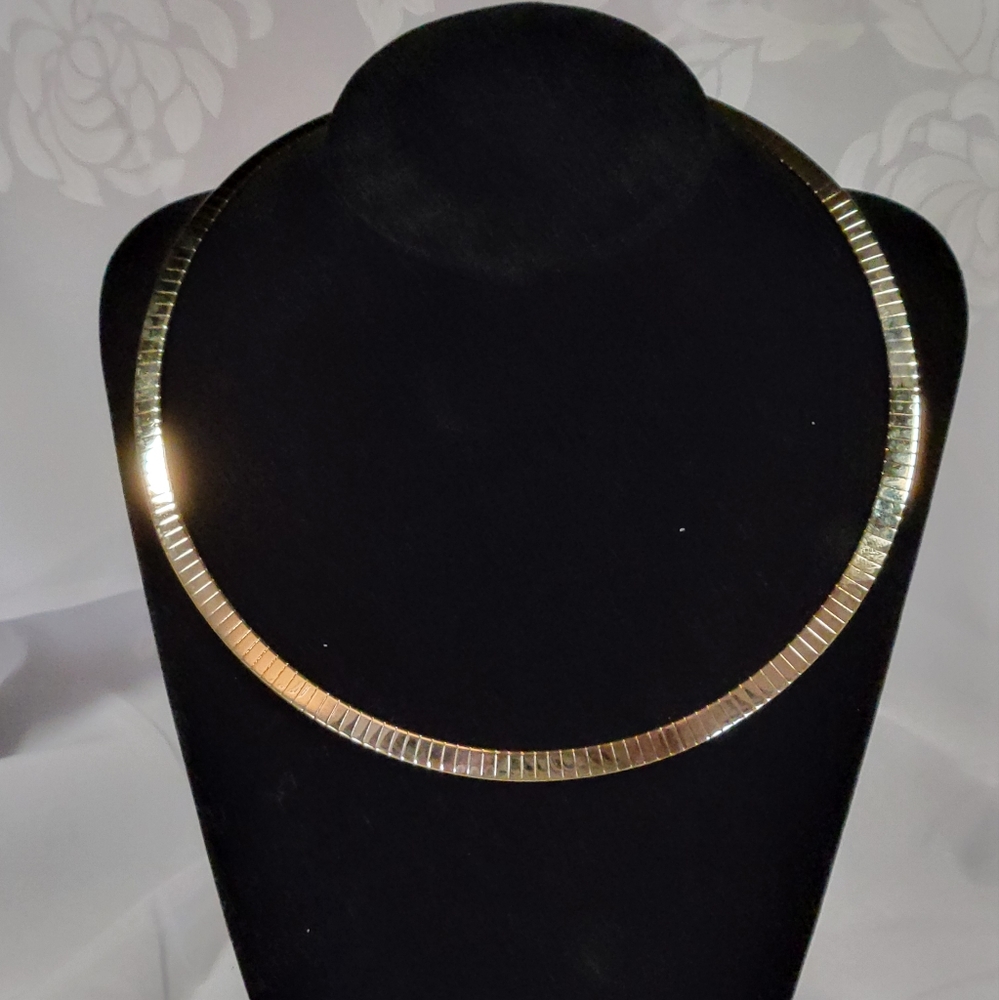 Omega goldtone choker necklace
